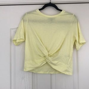 Yellow tied crop top